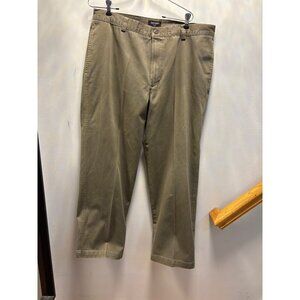 Dockers Khaki Mens Khaki Chino Pants Size 38W 30L Casual Flat Front Cotton Blend